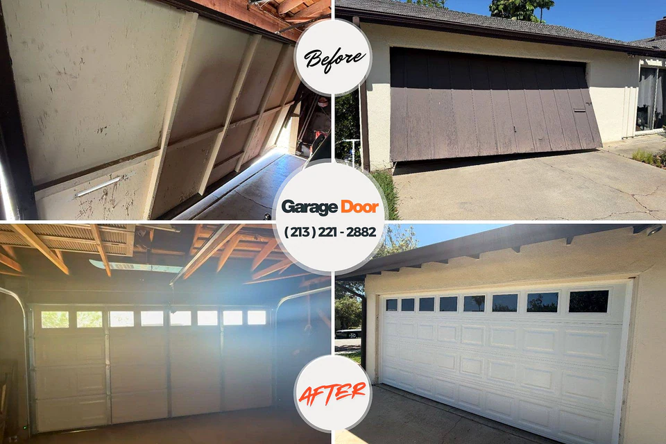 Before and after: garage door repair Wingdale, NY